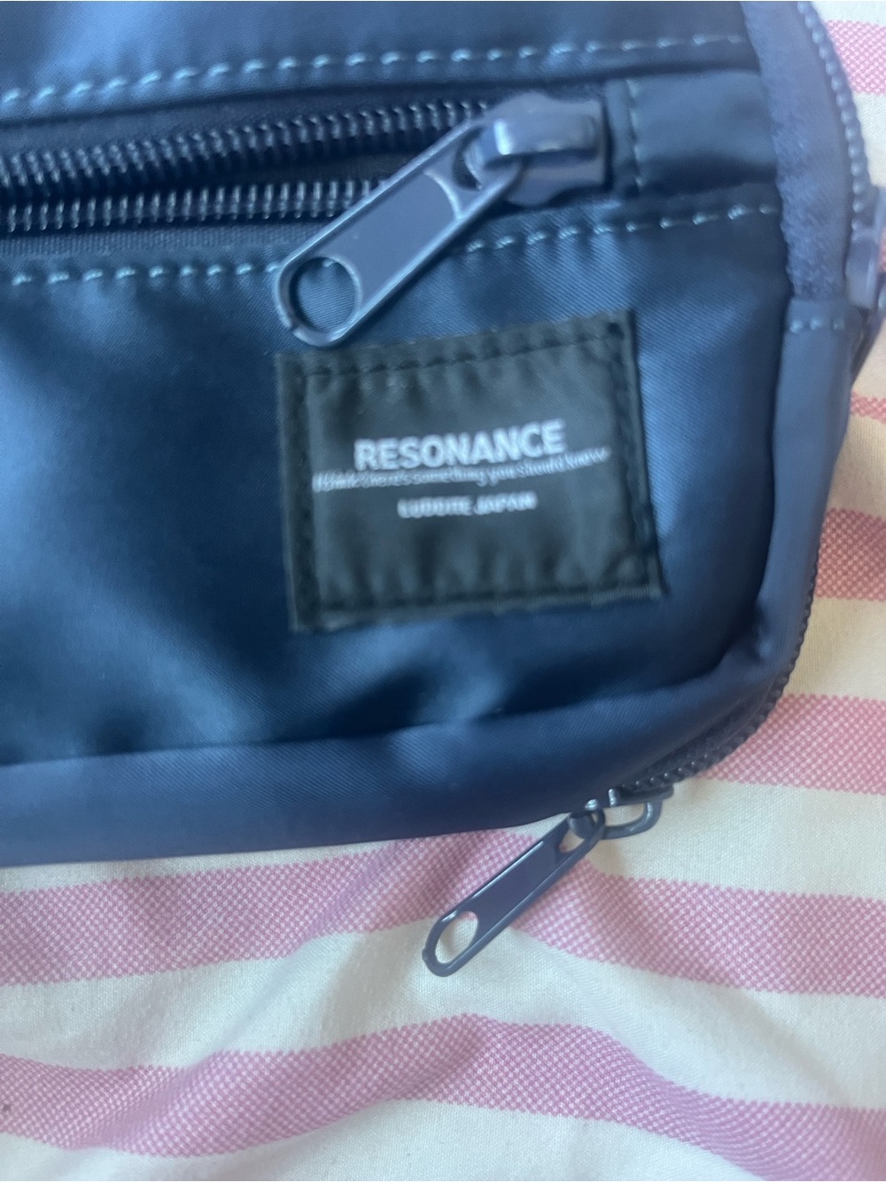 RESONANCE Navy pencil Pouch with Dual Zippers